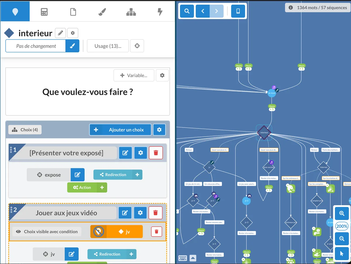 Éditeur d'histoire interactive